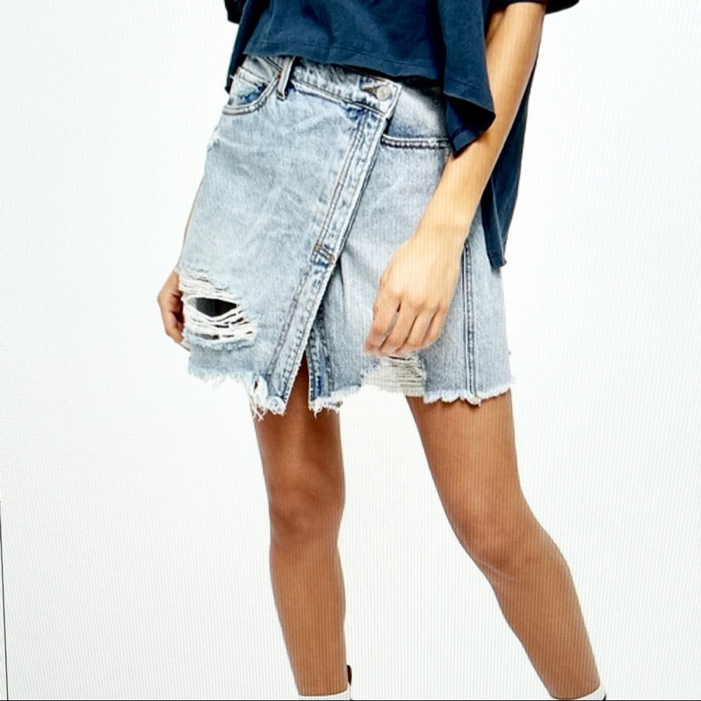 NWT Free People Distressed Skirt